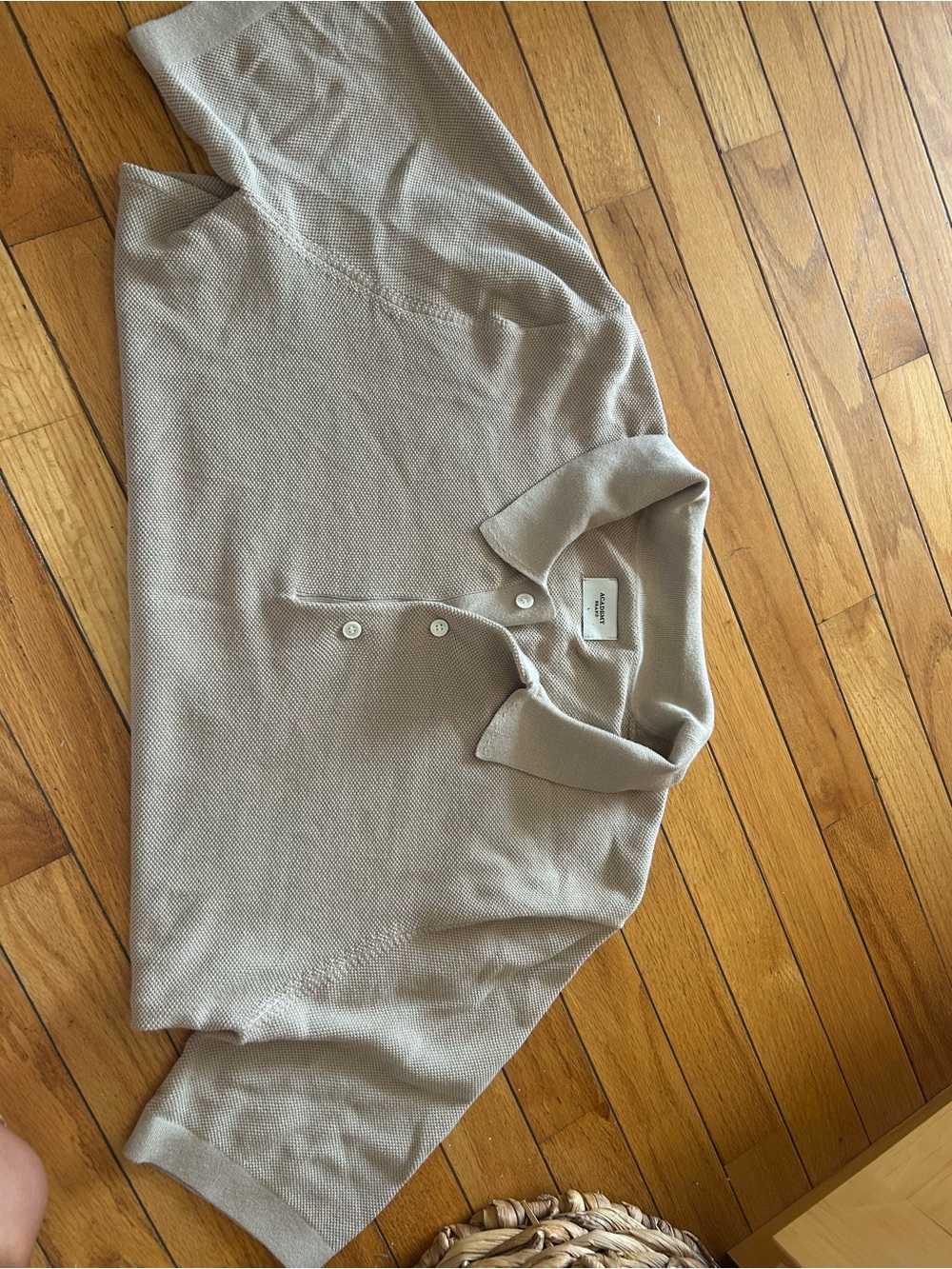 The Academy Brand Short-Sleeve Polo in Light Taupe